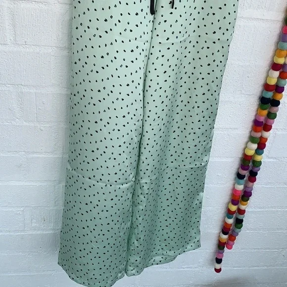 Lucy Paris Andrew Satin Drawstring Mint Pants sz S